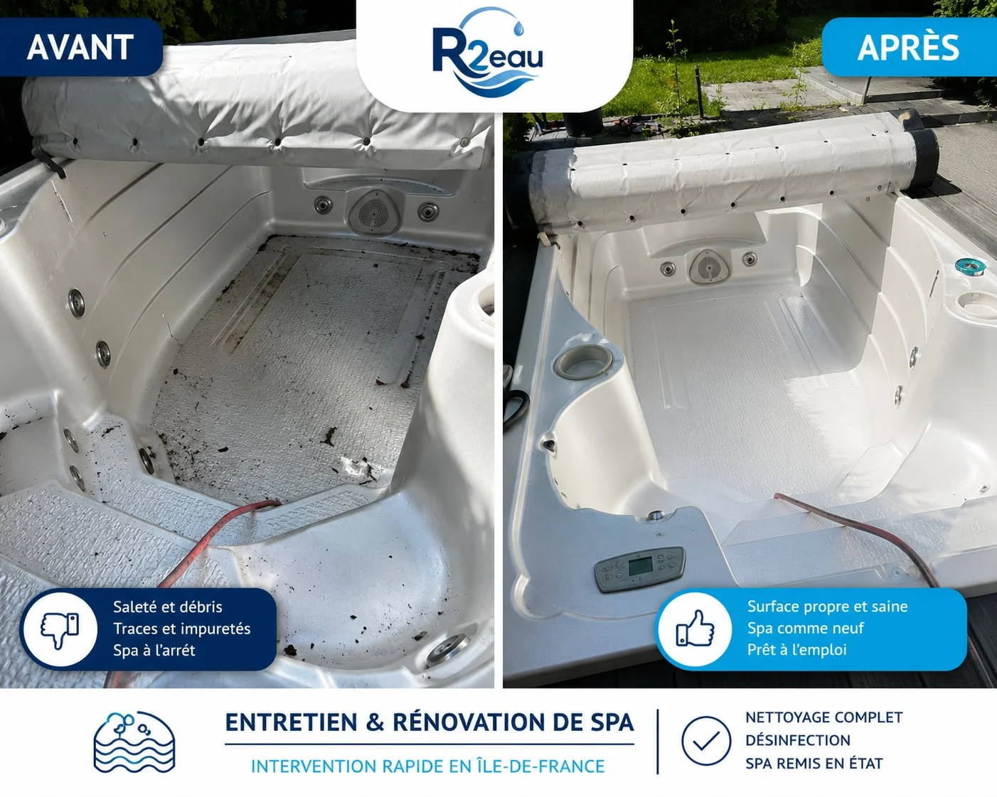 Avant / après R2eau — entretien et rénovation en Île-de-France