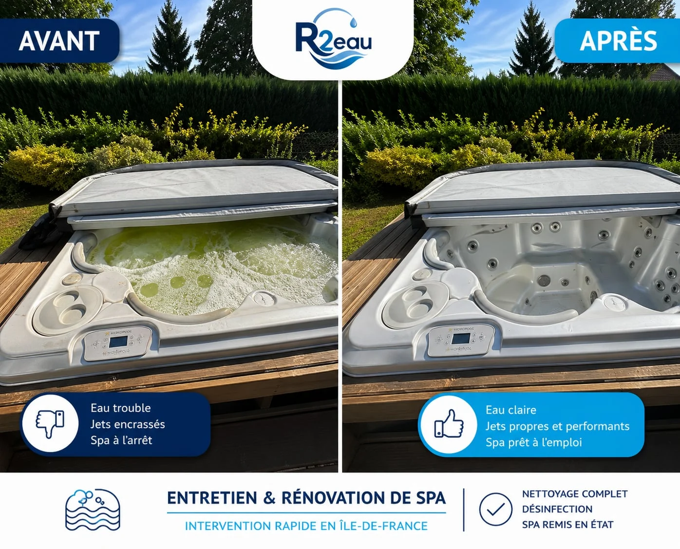 Avant / après R2eau — entretien et rénovation en Île-de-France