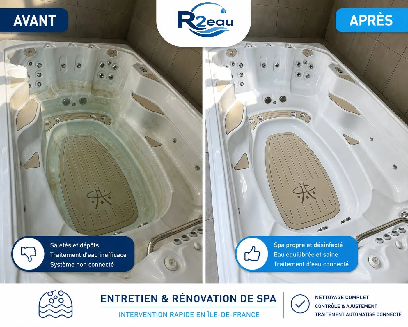 Avant / après R2eau — entretien et rénovation en Île-de-France